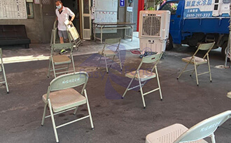 社區活動中心運用水冷扇讓戶外通風更全面